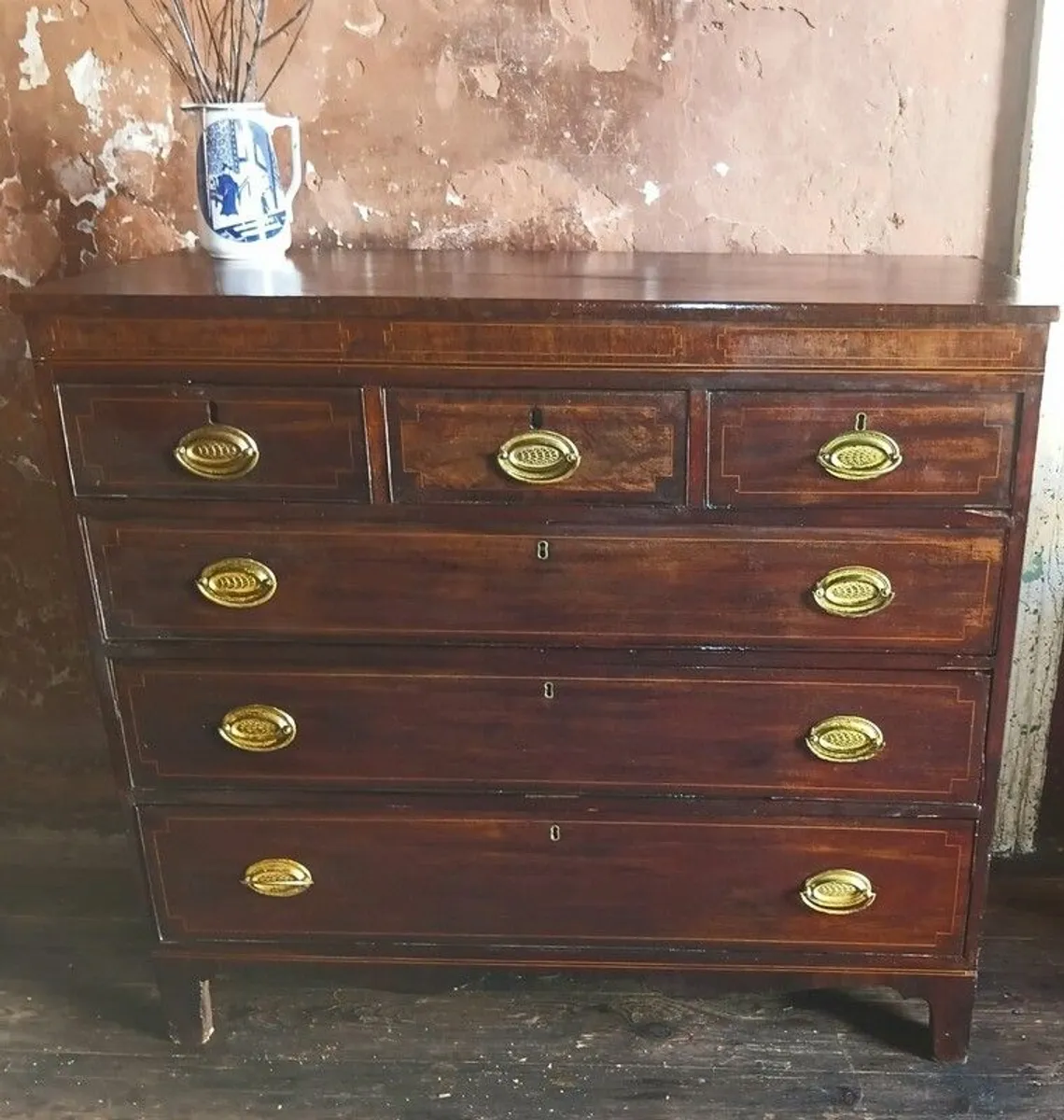 A George 111 inlaid mahogany Chest of Drawers - Image 2