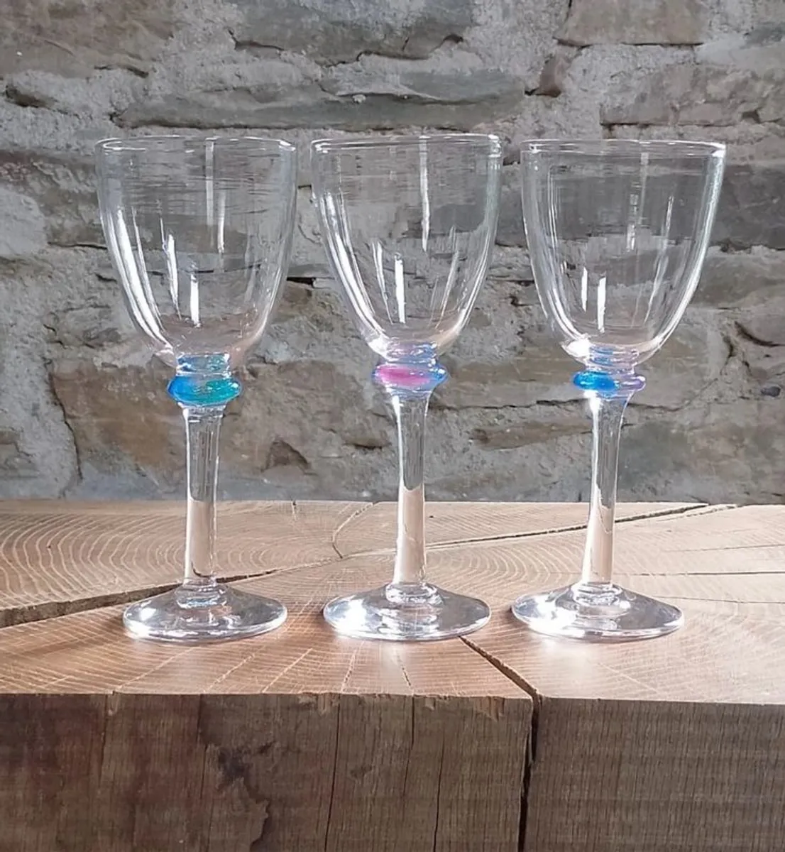 Wine Glasses  -12 Unique Hand Blown - Image 1