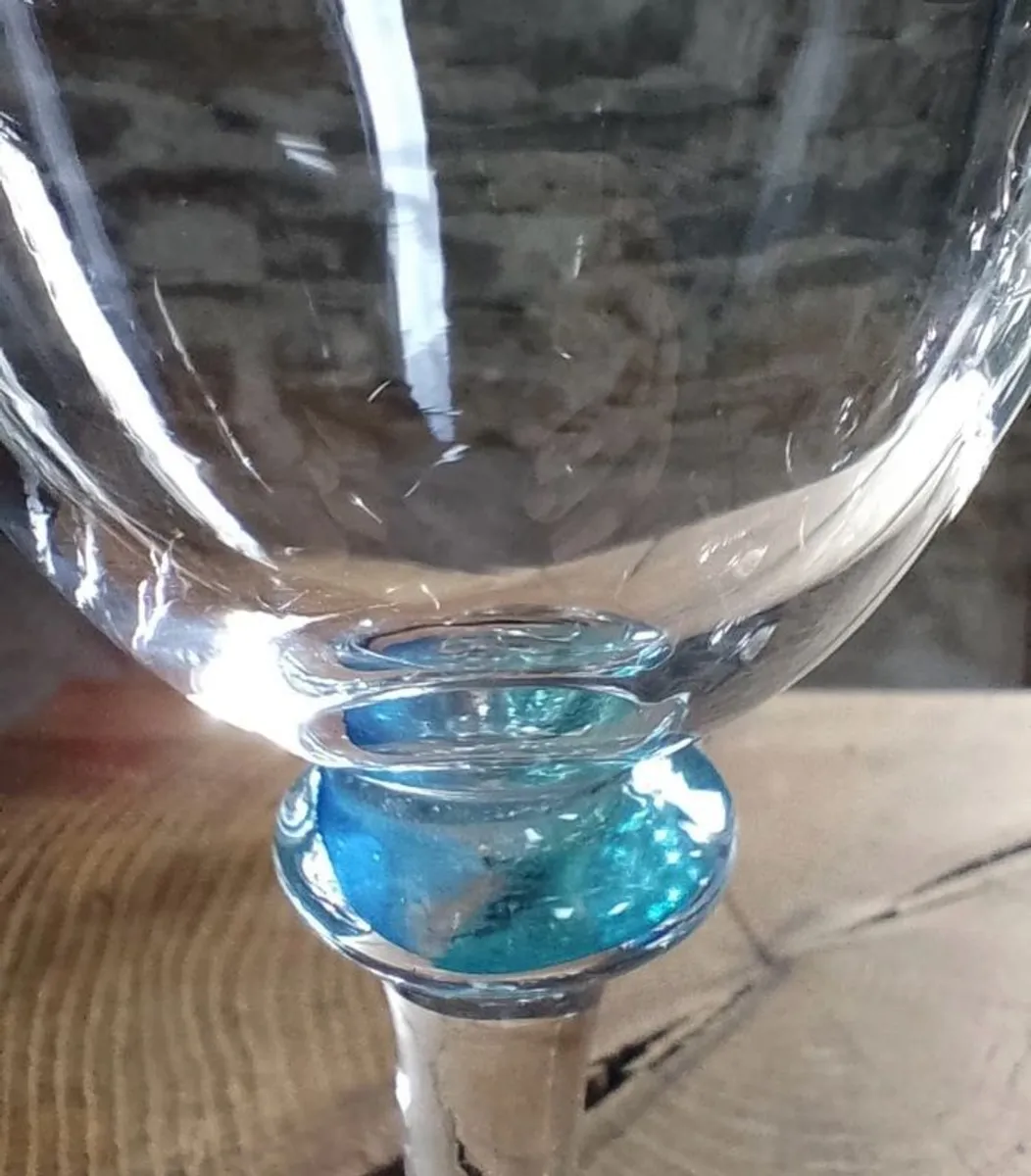 Wine Glasses  -12 Unique Hand Blown - Image 3