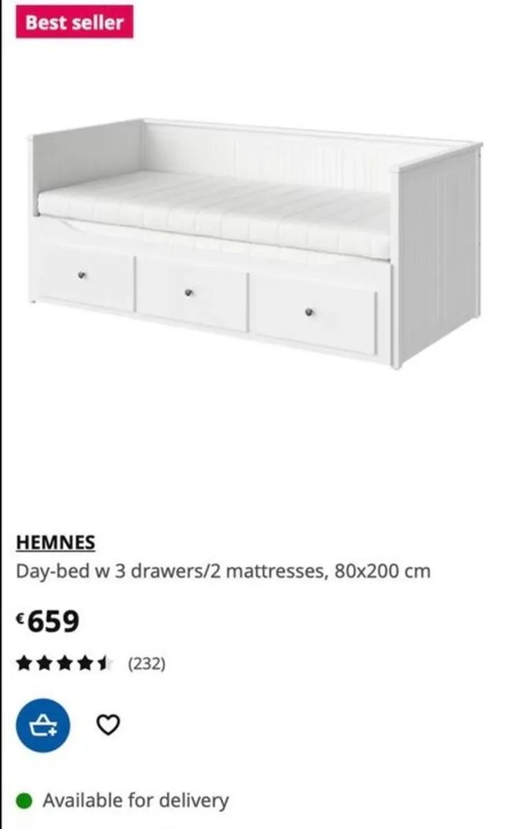 HEMNES Day-bed w 3 drawers/2 mattresses - Image 2