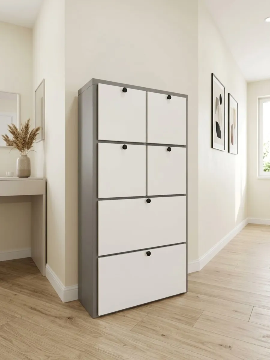 VISTHUS
Chest of 6 drawers, grey/white, 63x49x126 - Image 1
