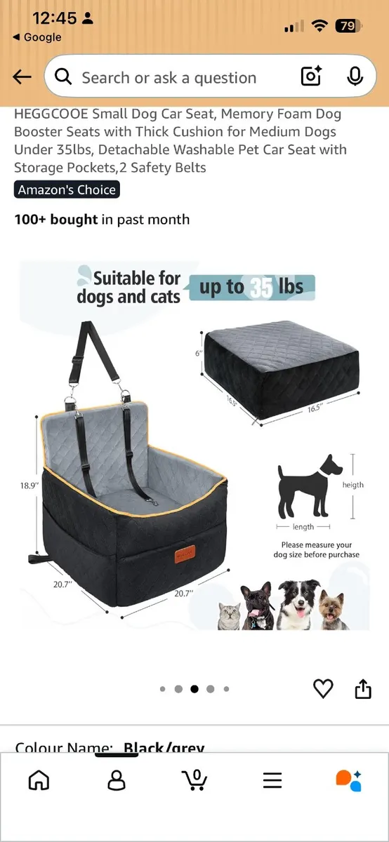 Small Dog Car /Booster Seat, - Image 1