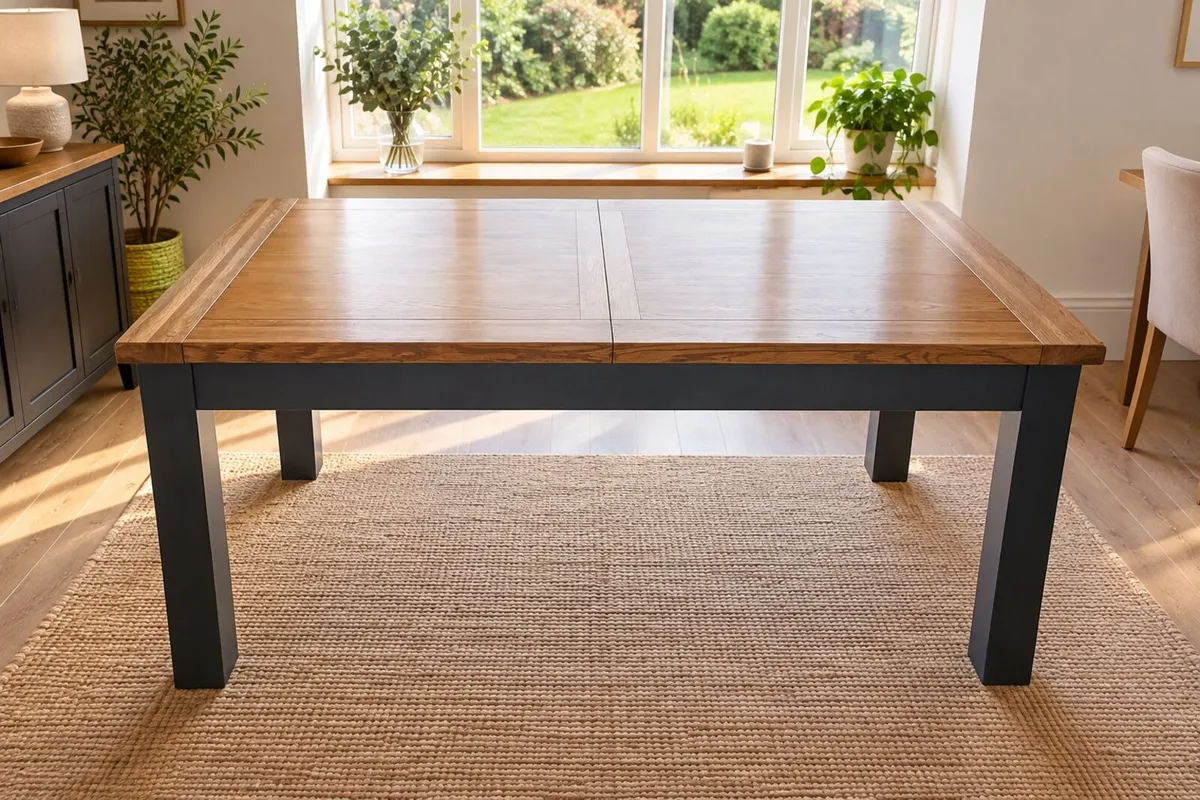 Stunning Solid Oak Extendable Dining Table - Image 1