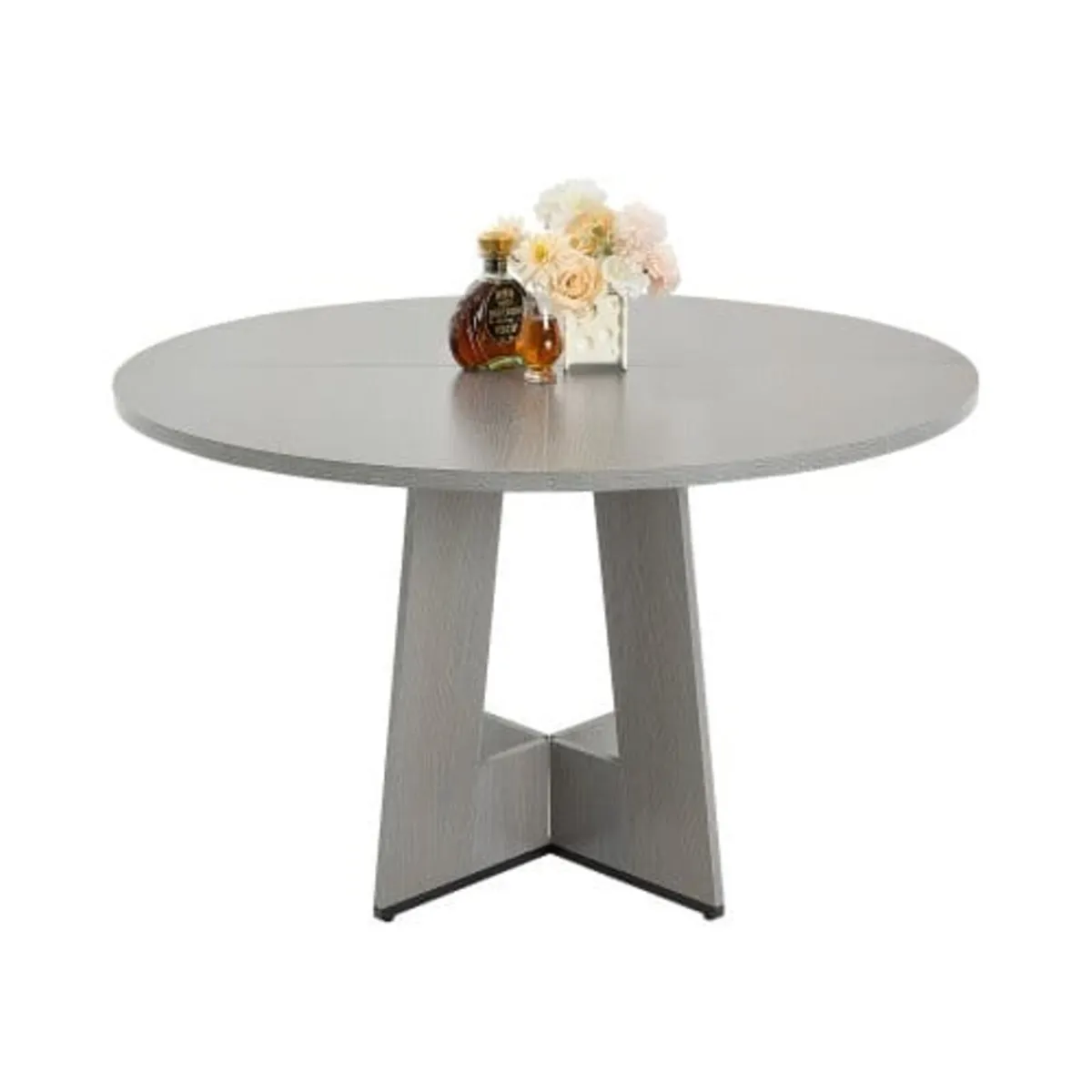 Round Dining Table, 47 inch Wood Table for 4-6 Per - Image 1