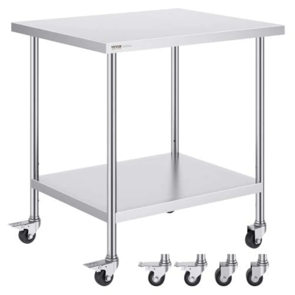 Stainless Steel Work Table 30 x 18 x 38 Inch, with - Image 1