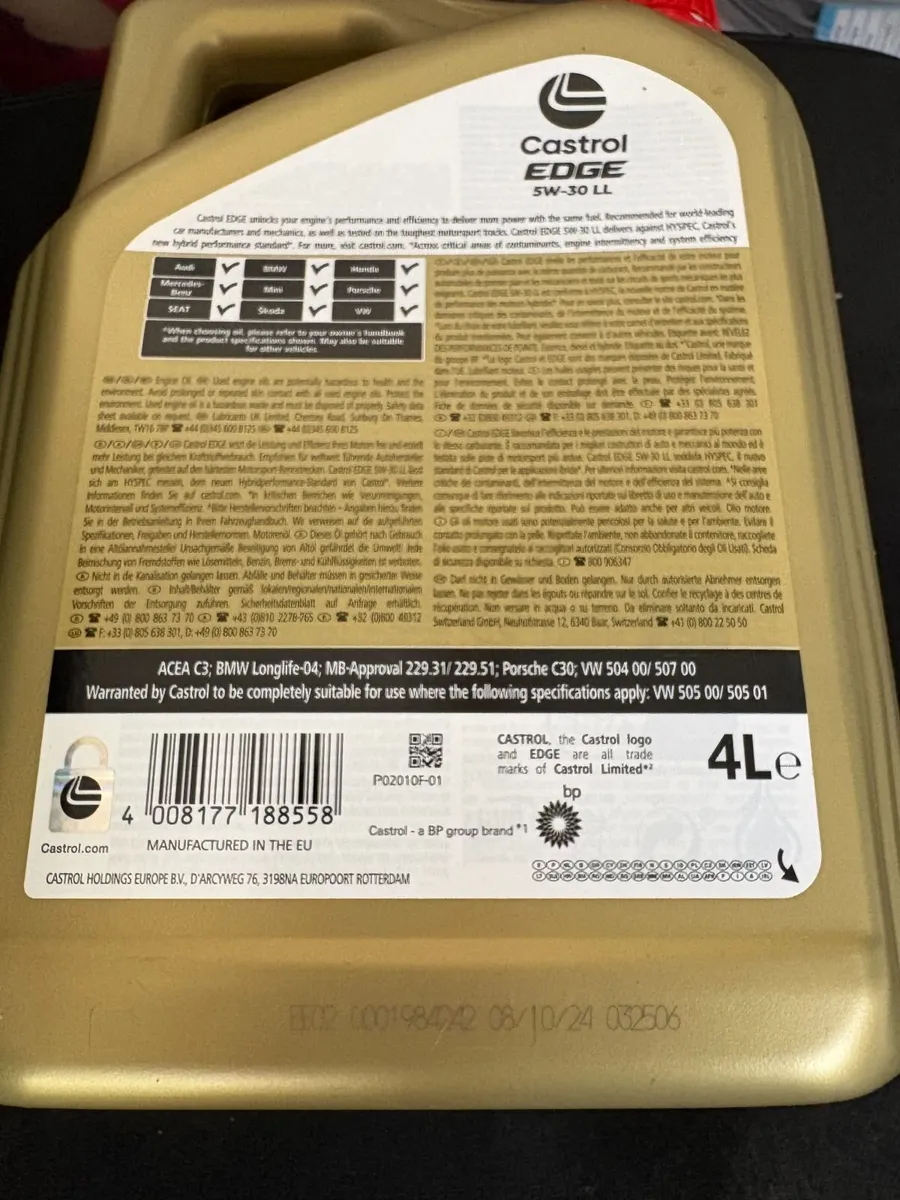 Castrol Edge 5w30 LL BMW / Porsche / VW oil - Image 4