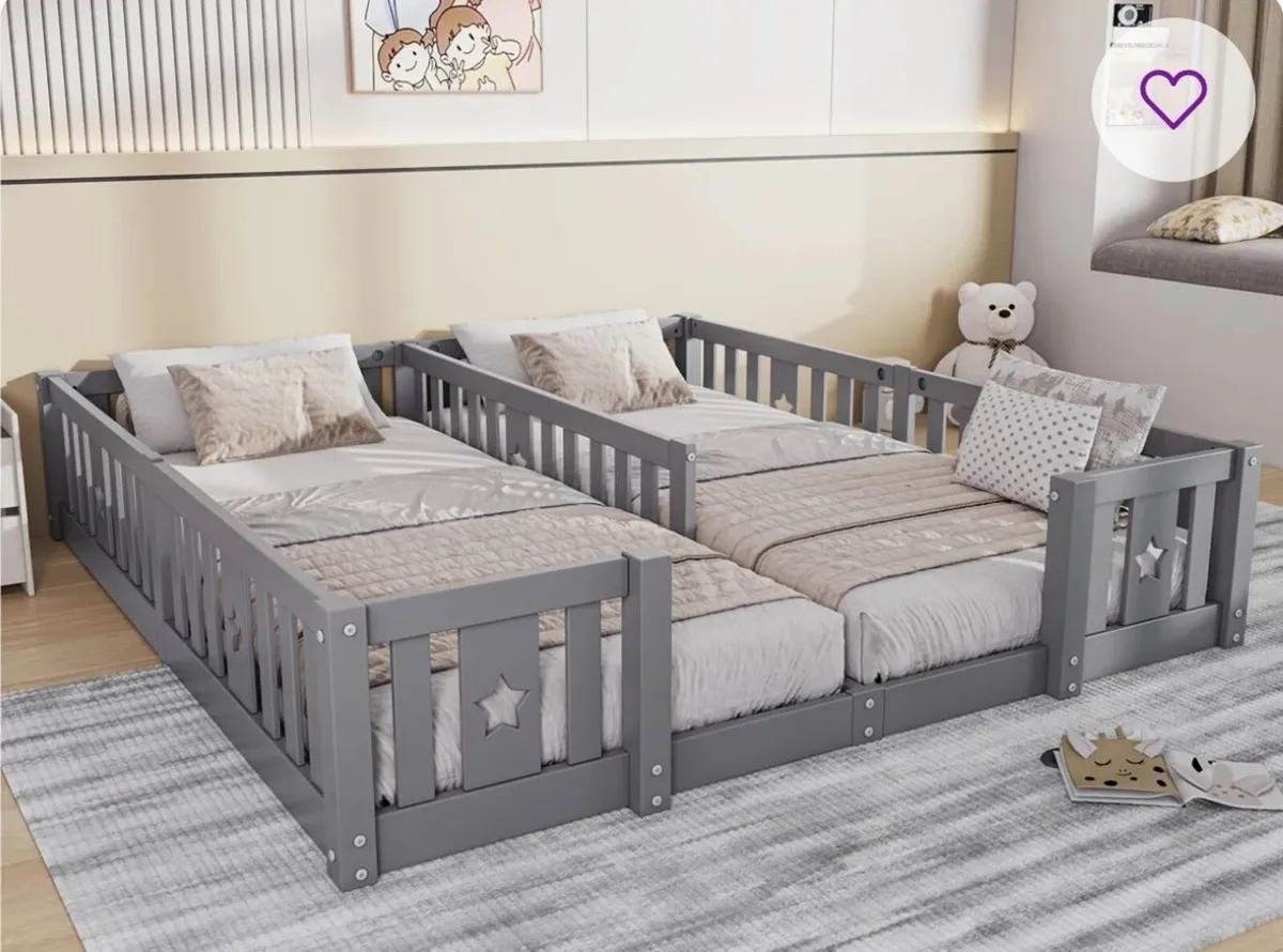 Montessori floor bed for 2 - Image 3