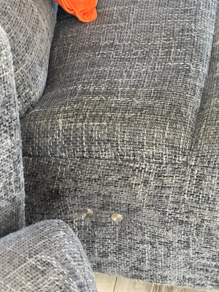 Grey/Blue electric recliner sofa with swivel chair - Image 4