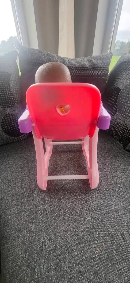 Kids toy doll and highchair - Image 2