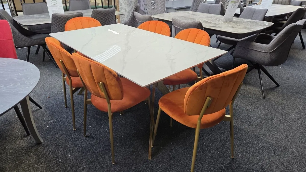 Lagos Sintered Stone Dining Table and 6 Chairs - Image 2