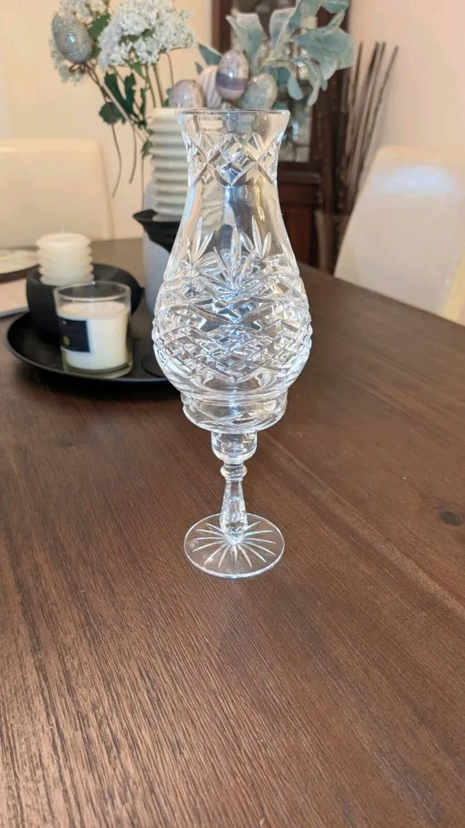 Crystal Hurricane Lamp and Candle Holders - Image 3