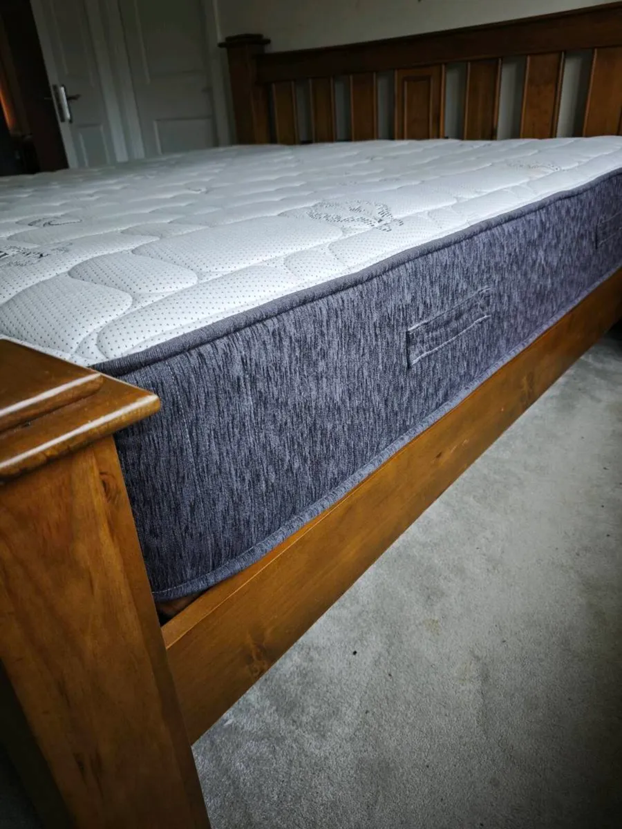Superking bed frame + mattress +bedside - Image 3