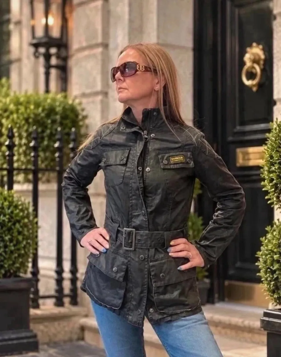 Rare Barbour Int'l Biker Jacket LQU0079 UK 10 - Image 2
