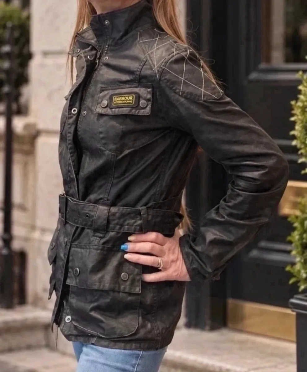 Rare Barbour Int'l Biker Jacket LQU0079 UK 10 - Image 1