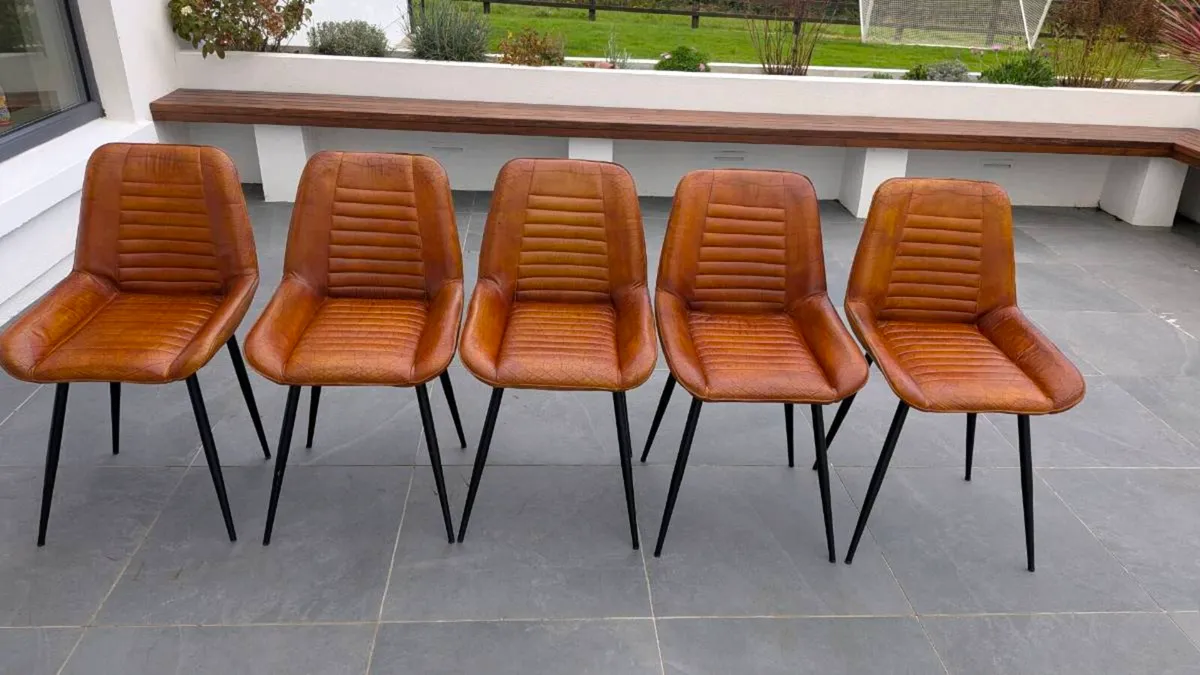 Dining chairs Buffalo Leather tan - Image 1