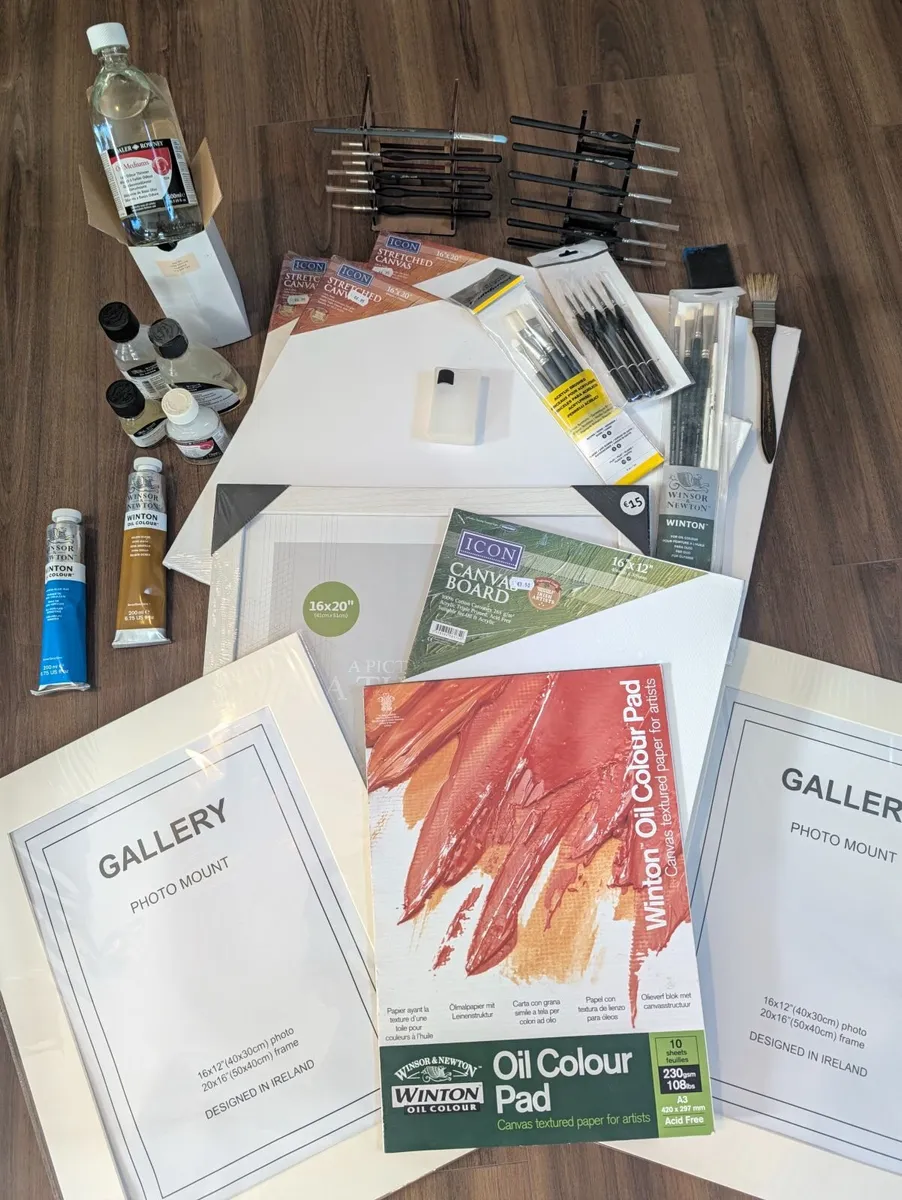 Oil Painting Brushes Canvases Paints Oils etc - Image 1
