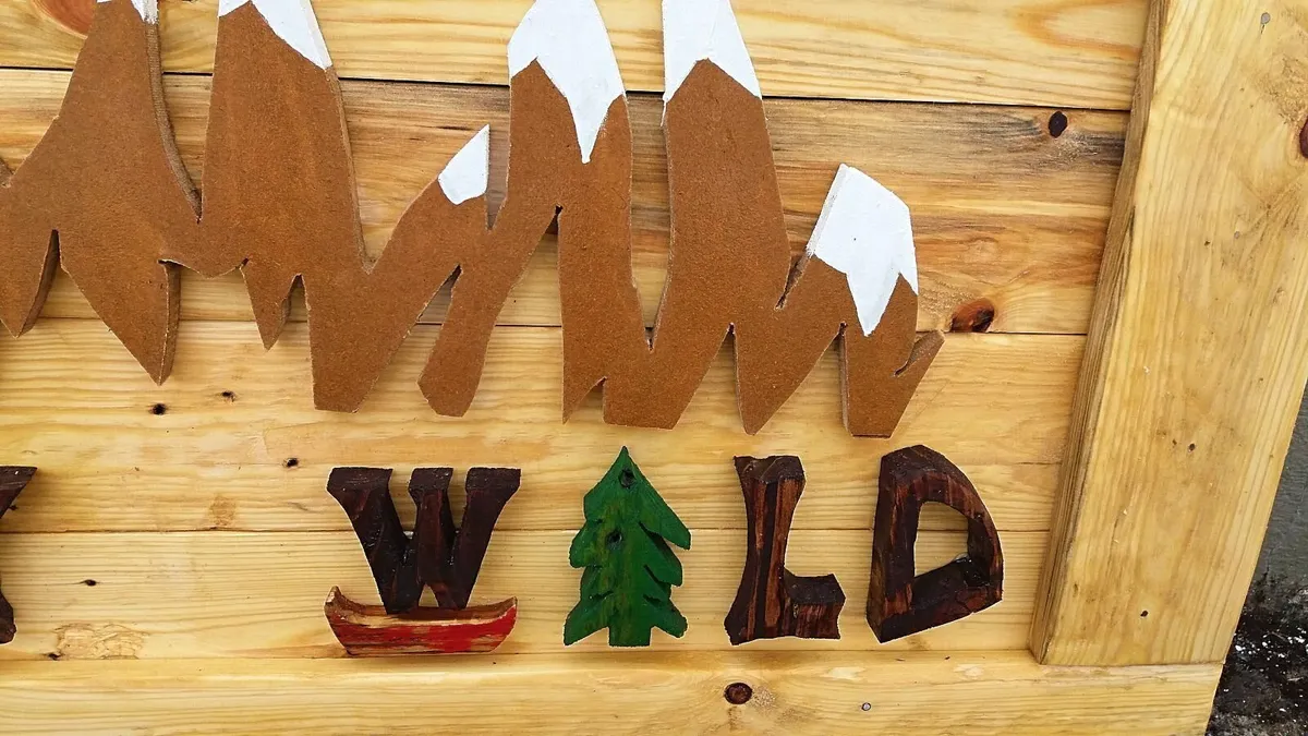Rustic STAY WILD woodart sign / display - Image 3