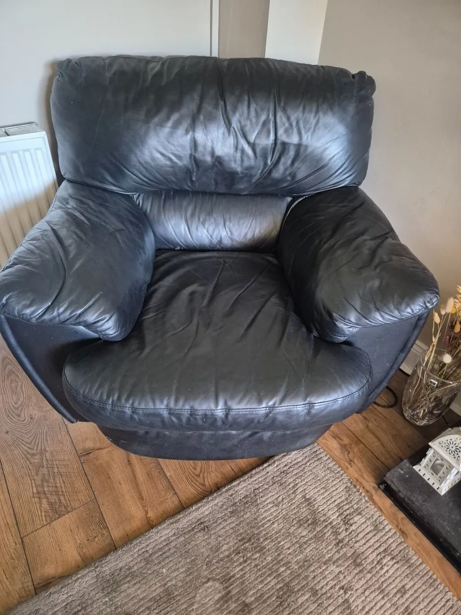 Leather Couch and Chair - Image 2