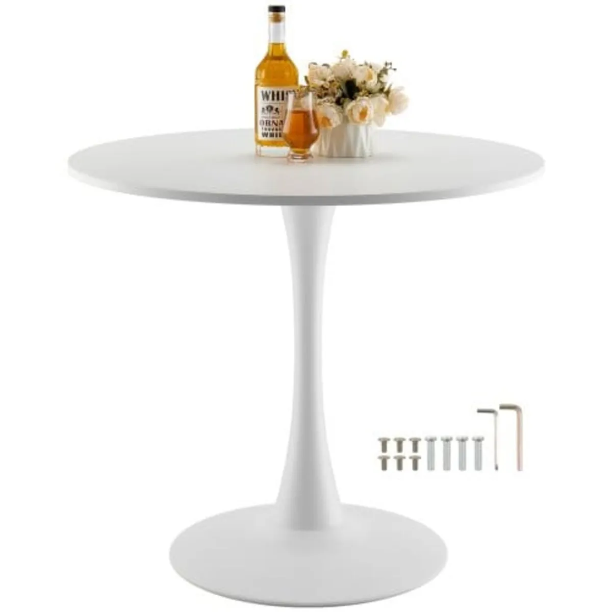 Round Dining Table, 31.5 in Wood Table for 2-4 Per - Image 1