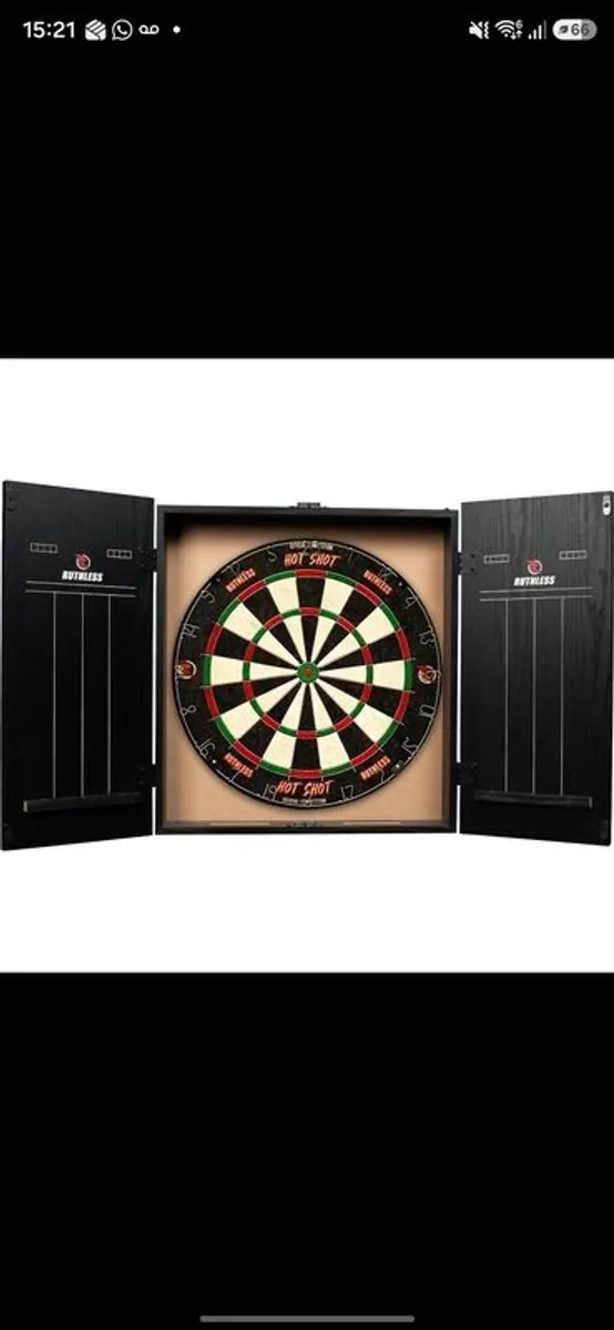 Ruthless HotShot Dartboard and Cabinet Set Brand New and Boxed - Image 1