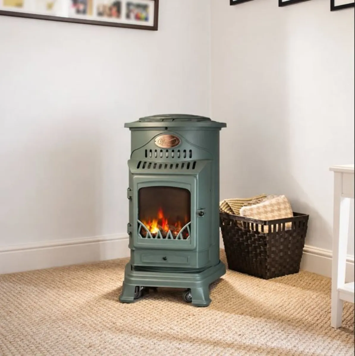 🔥 PROVENCE GREEN MOBILE GAS FIRE – 3.4kW REAL FLA - Image 1