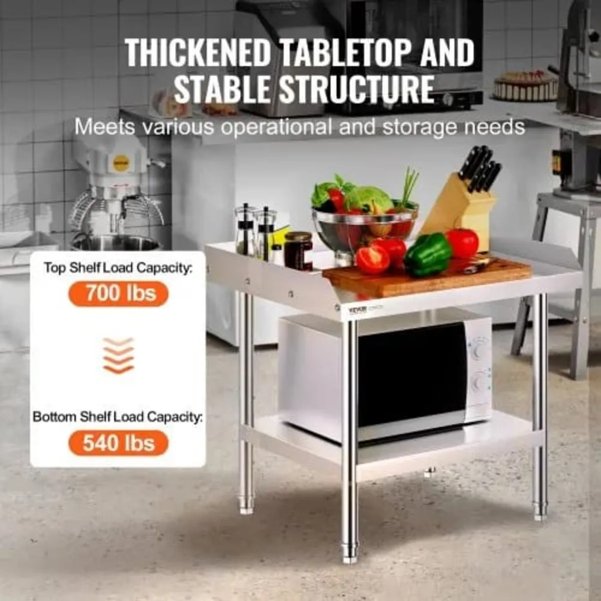 Stainless Steel Work Table, 24 x 28 x 26 Inch Comm - Image 2