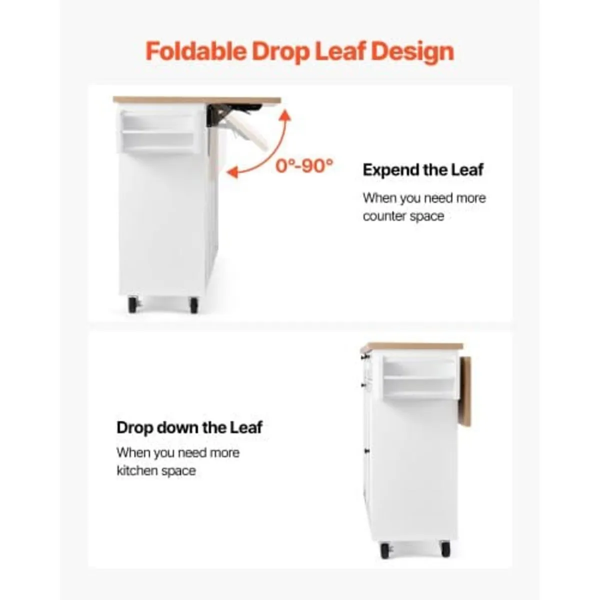Kitchen Island Cart with Storage, 153 cm Wide Mobi - Image 3