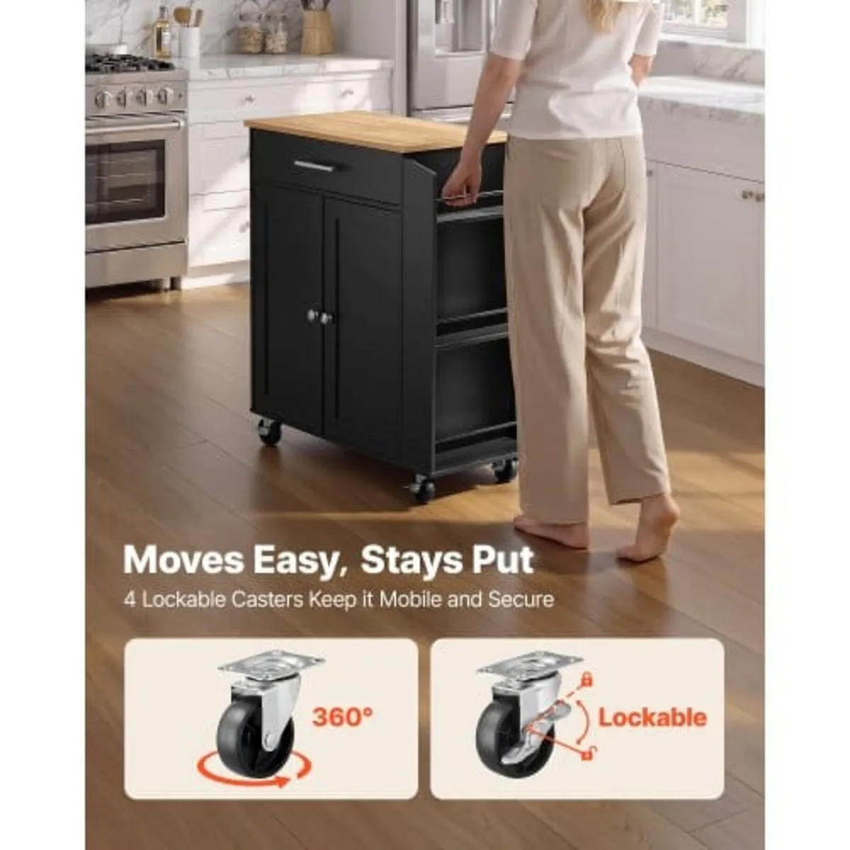 Kitchen Island Cart with Storage, 795 mm Wide Mobi - Image 4