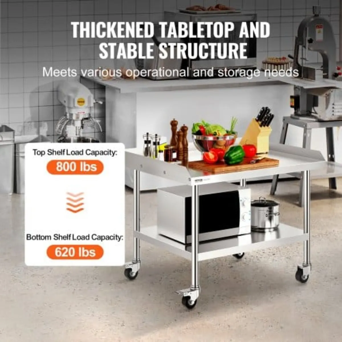 Stainless Steel Work Table 76.2x91.4 cm Commercial - Image 3