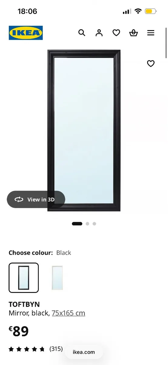 Black full length mirror - Image 1