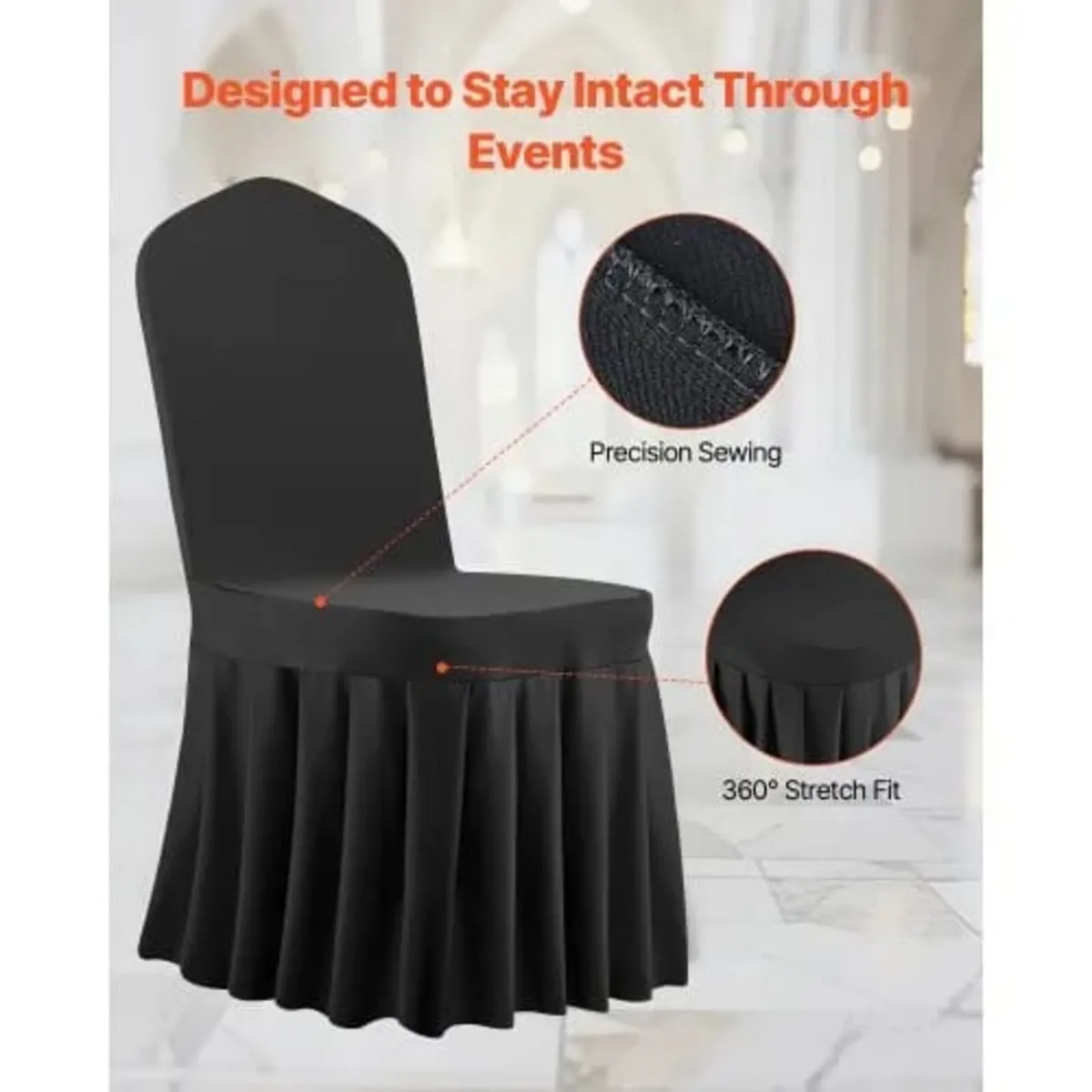 30 Pcs Black Chair Covers, Polyester Spandex Chair - Image 4
