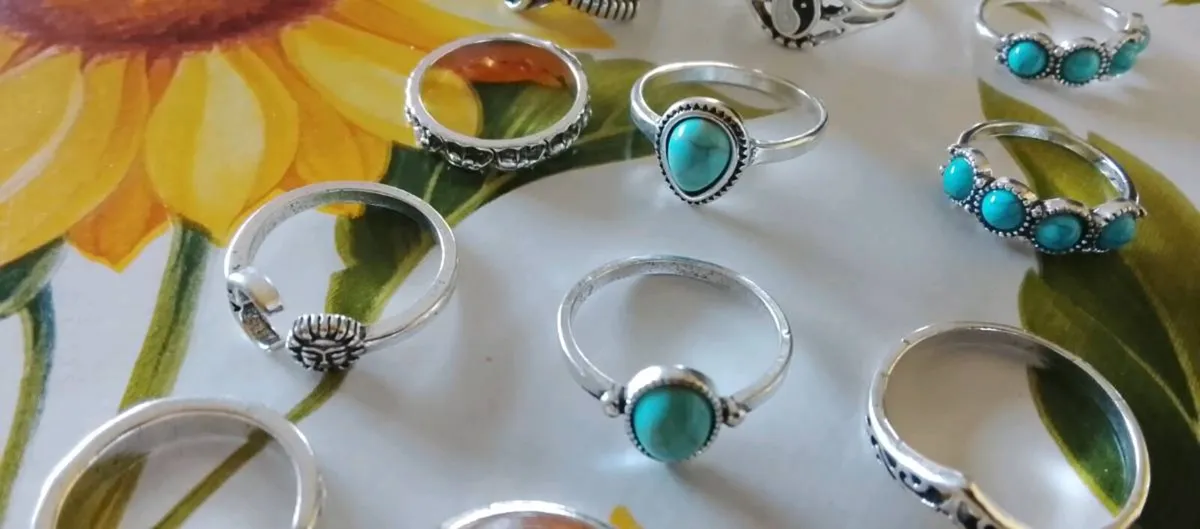 Silver ring bundle (20 rings in all) - Image 2