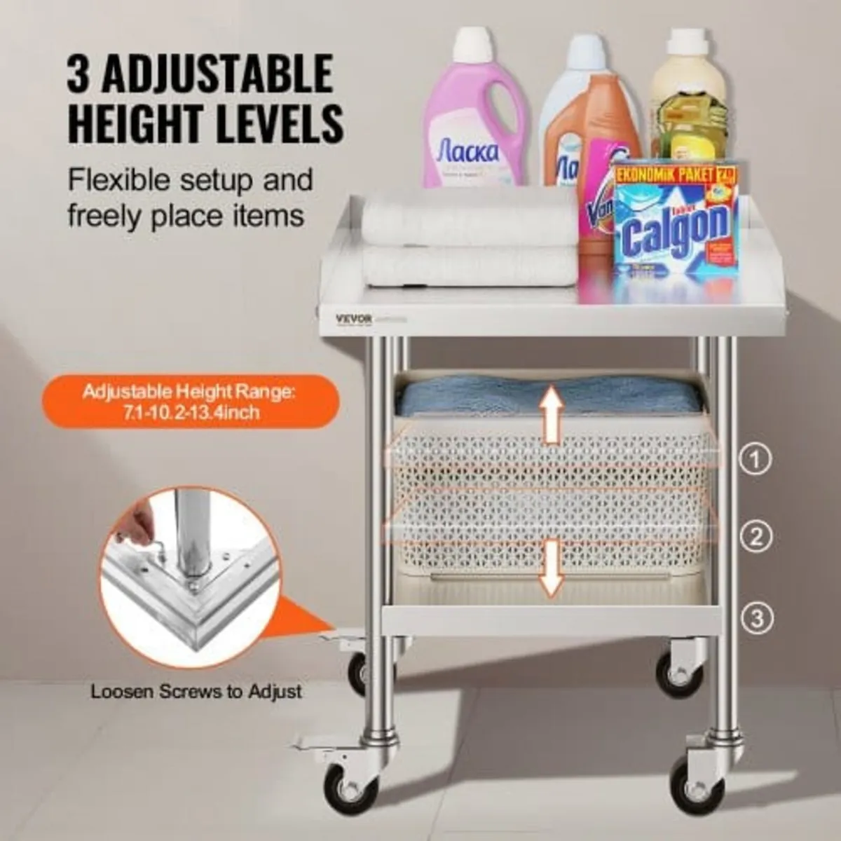 Stainless Steel Work Table 61x61 cm Commercial Foo - Image 2
