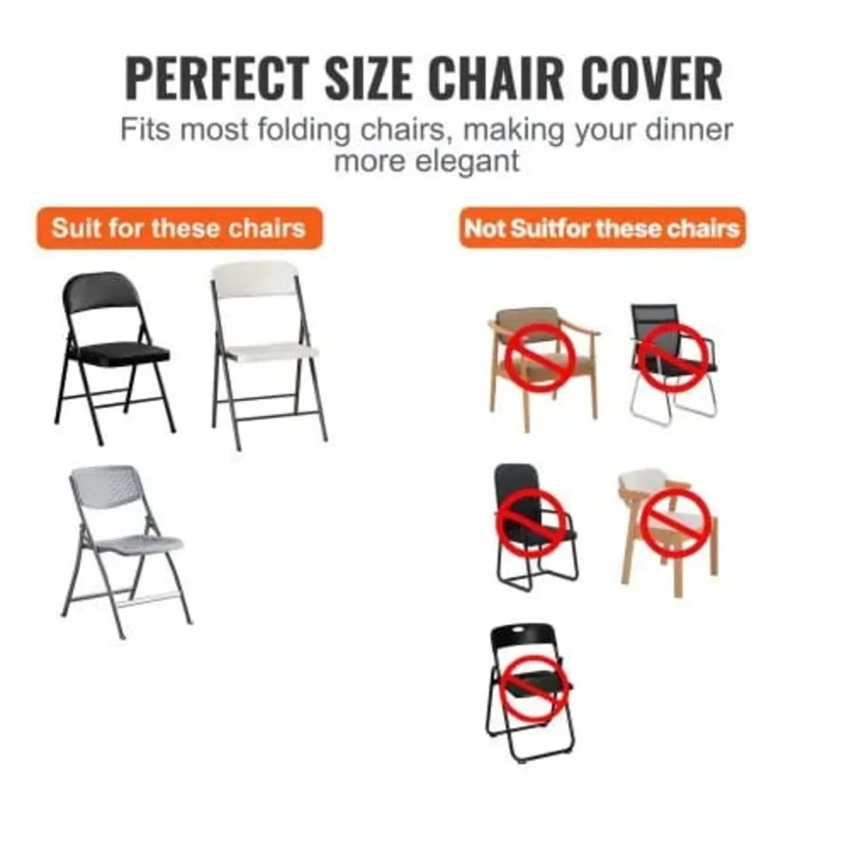 Stretch Spandex Folding Chair Covers, Universal Fi - Image 2