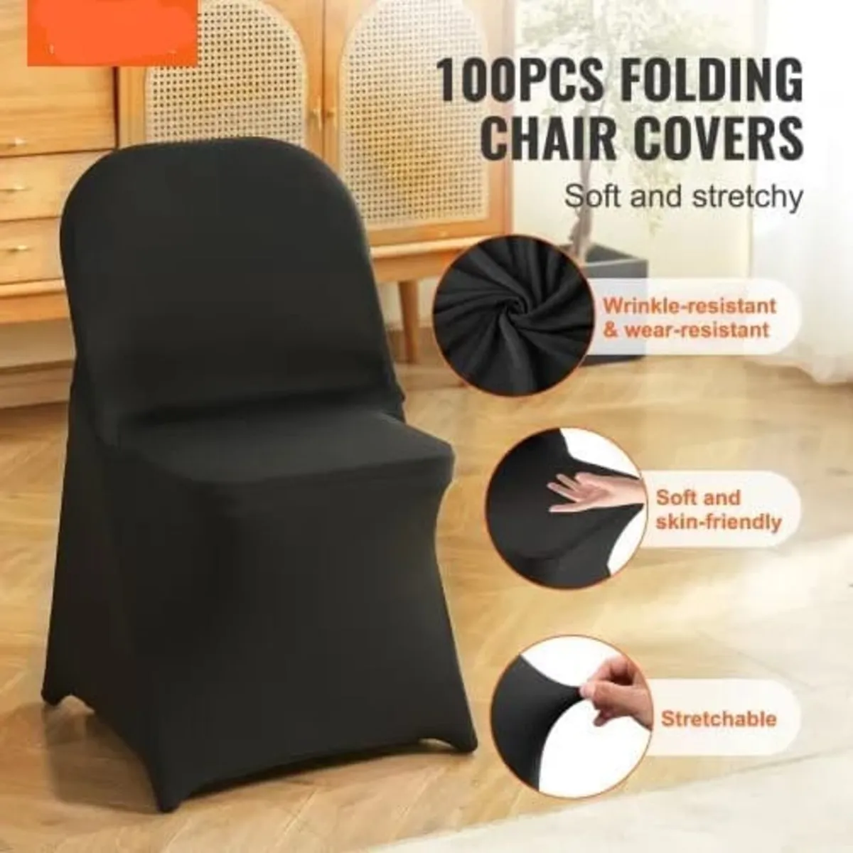Stretch Spandex Folding Chair Covers, Universal Fi - Image 4