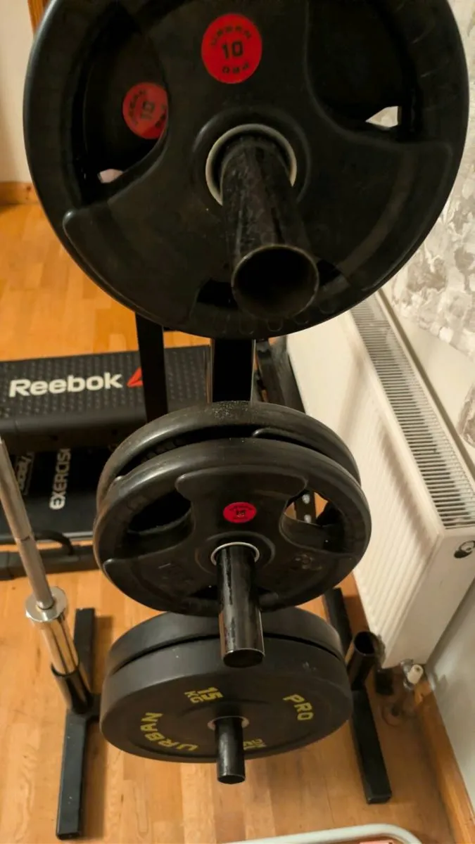 Barbell and weights with the stand - Image 2