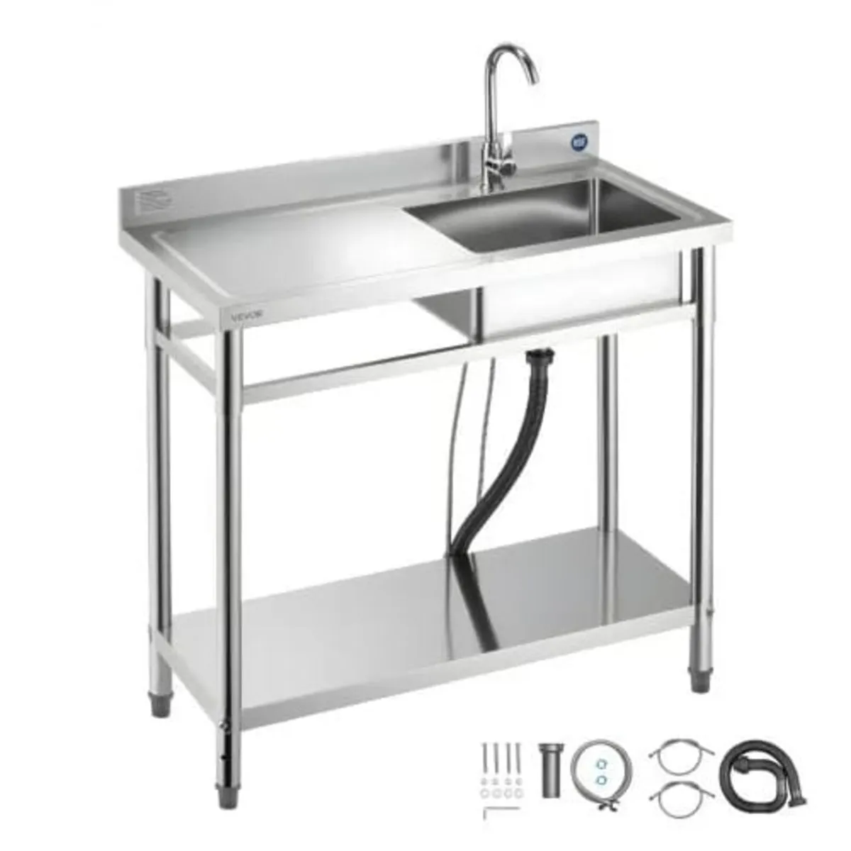 Stainless Steel Utility Sink, Free Standing Single - Image 1