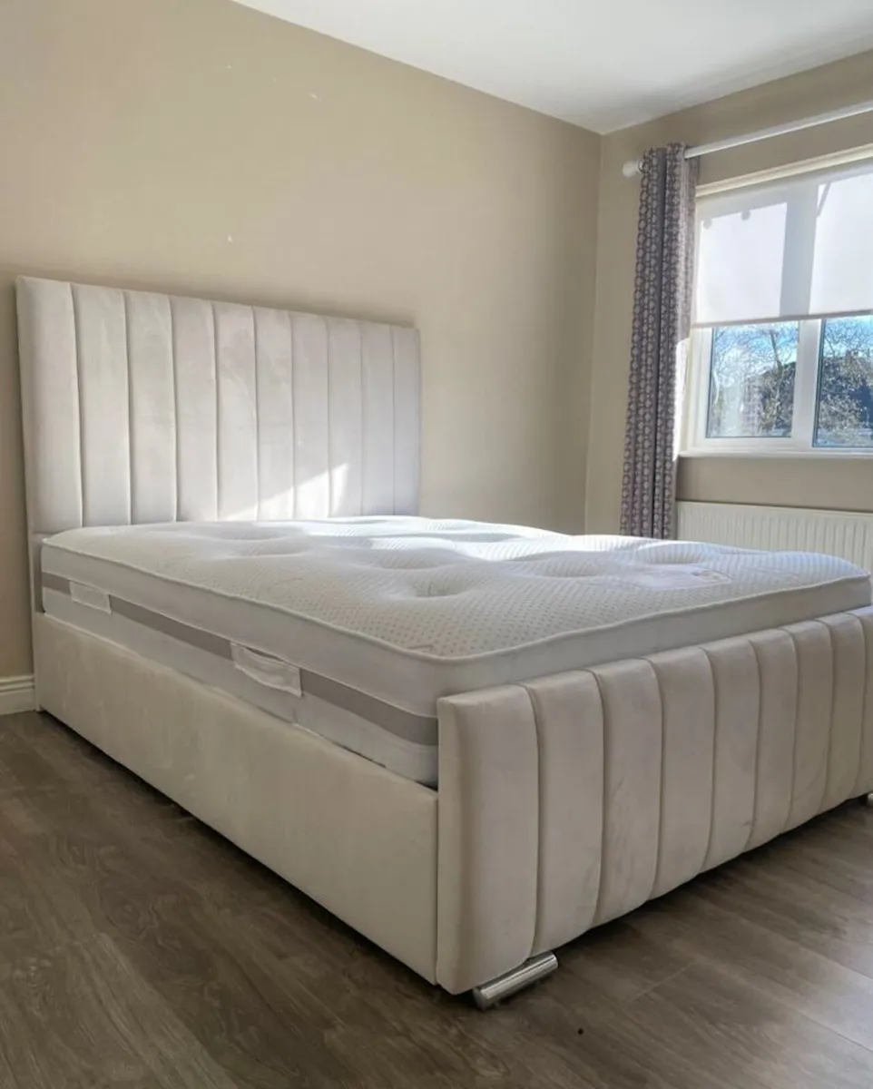 Double & King Size Bed Frame With Mattress Opt - Image 4
