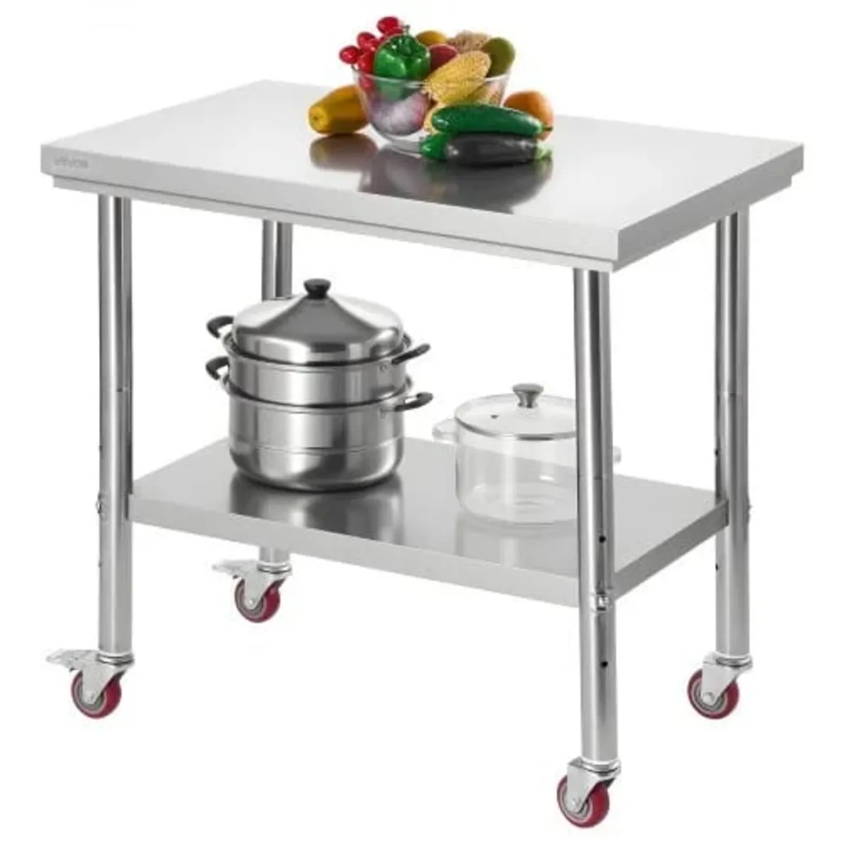 Stainless Steel Table, 60 x 90 cm Food Prep Workta - Image 1