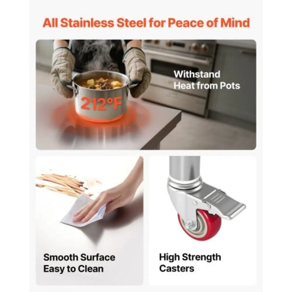 Stainless Steel Table, 60 x 90 cm Food Prep Workta - Image 2