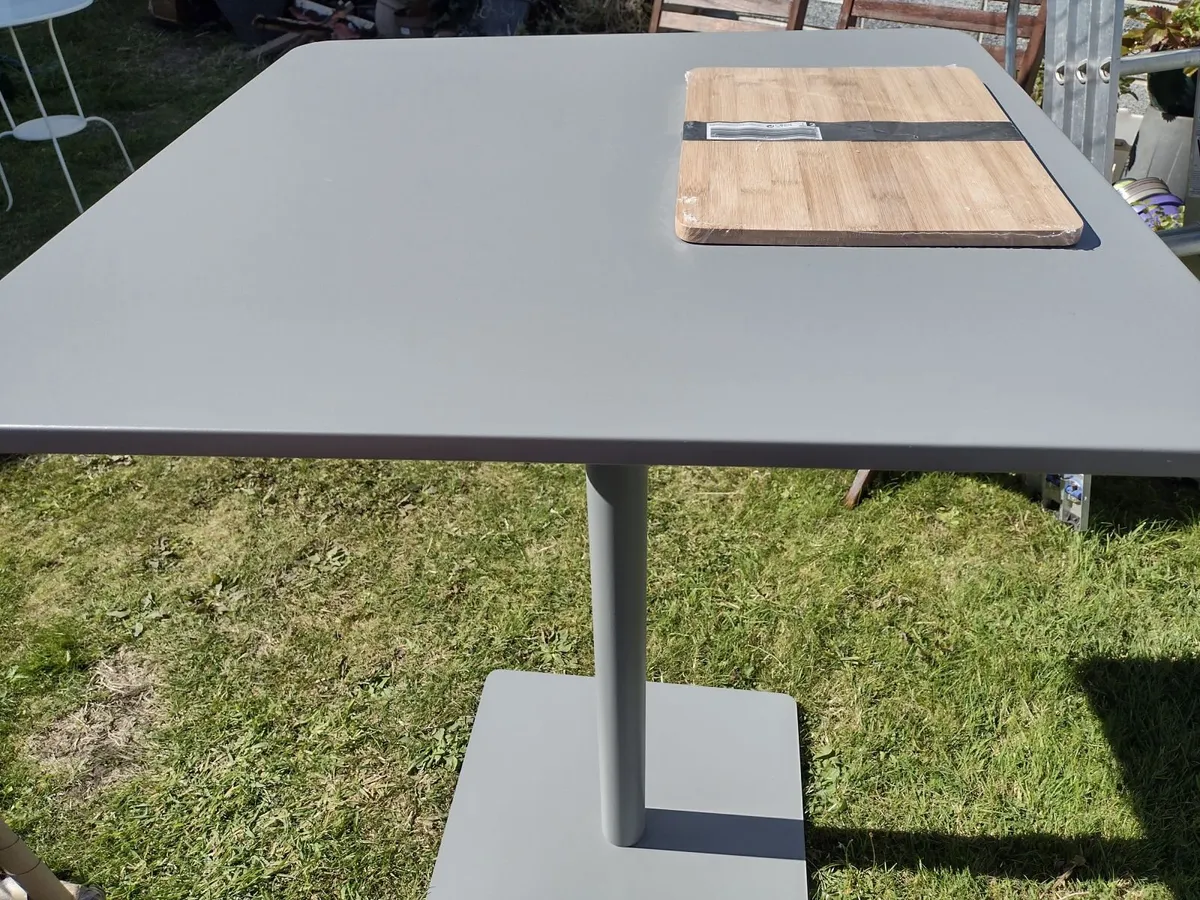 New grey steel kitchen bar table - Image 4