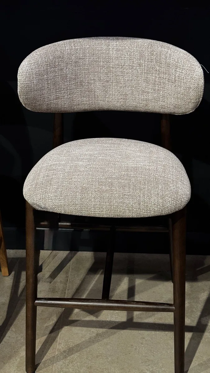 4 x Beige Fabric Counter Bar Stools Brand New - Image 2