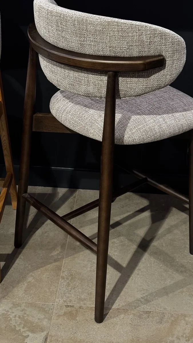 4 x Beige Fabric Counter Bar Stools Brand New - Image 1