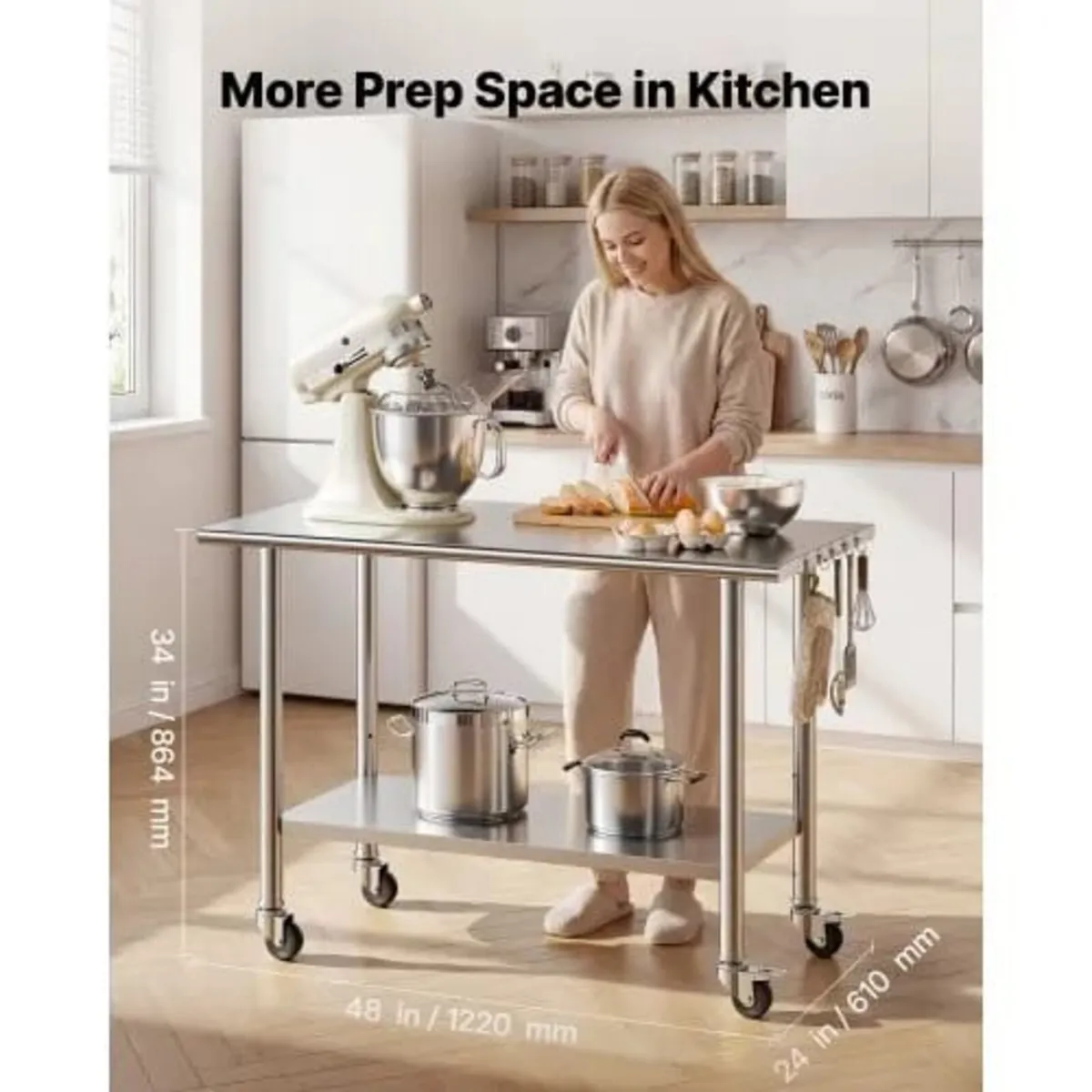 Stainless Steel Food Prep Table Commercial Kitchen - Image 1