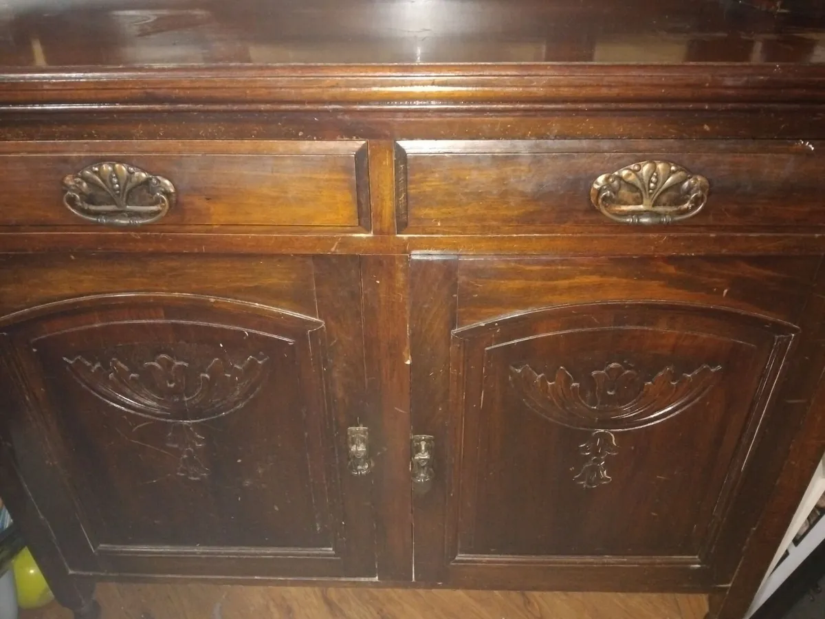Hall mirror unit with drawers and cupboard - Image 2