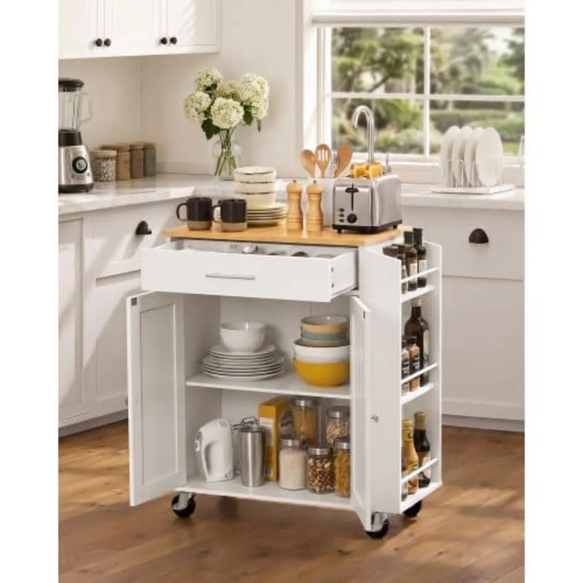 Kitchen Island Cart with Storage, 795 mm Wide Mobi - Image 2