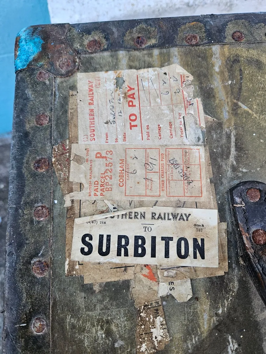 Vintage Railway Travel Trunk - Image 2