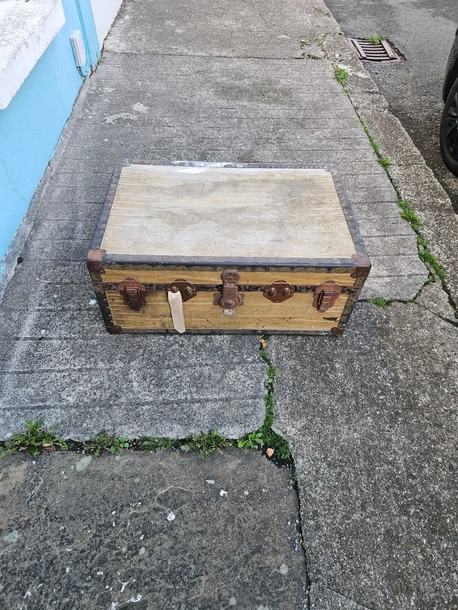 Vintage Railway Travel Trunk - Image 1