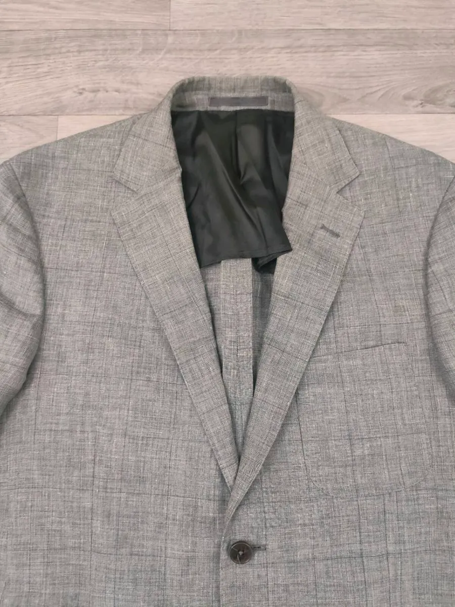 Gritti By Ermenegildo Zegna Linen Wool Silk Blazer - Image 3