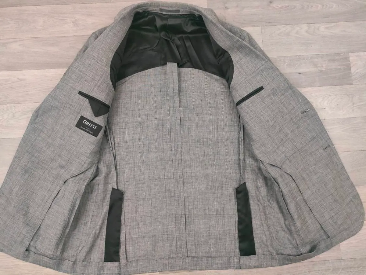 Gritti By Ermenegildo Zegna Linen Wool Silk Blazer - Image 4